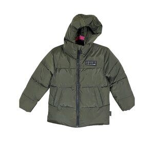 Molo Jacket Kid 8Y Green Hooded Puffer Preppy Neutral Quilted Classic Outdoor